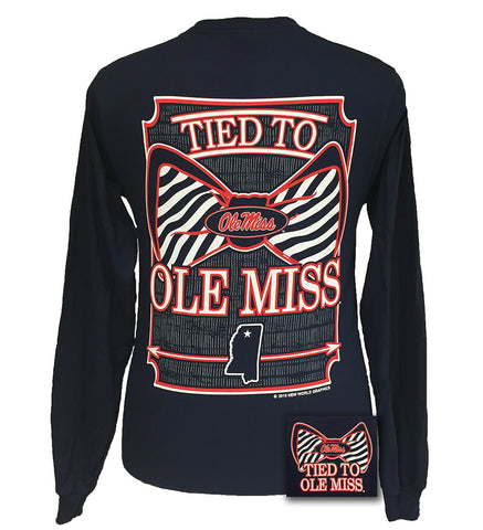 Tied to Ole Miss Navy Long Sleeve
