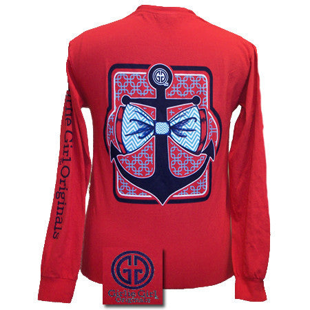 Preppy Anchor Red Long Sleeve Comfort Color