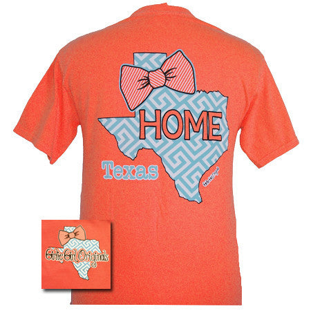 Preppy State Texas Comfort Colors Neon Red Orange short sleeve