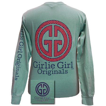 Girlie Girl Logo Tee Seafoam Comfort Color Long Sleeve