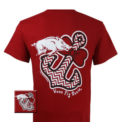Arkansas T-Shirt: AR Bowtie Anchor (Short Sleeve)