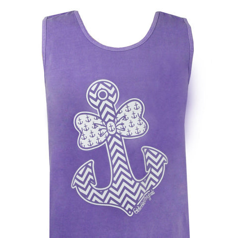 Bowtie Anchor - Violet (Comfort Color Tank)