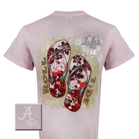 Alabama T-Shirt: AL Hibiscus - Delta Light Pink (Short Sleeve)