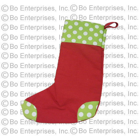 Stocking - Red / Green with White Pok-a-dots