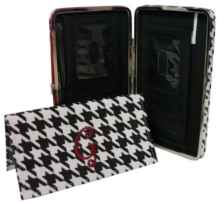 Houndstooth Design Wallet with Checkbook Holder