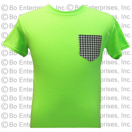 Houndstooth Sewn Pocket T - Anvil Neon Green (Short Sleeve)