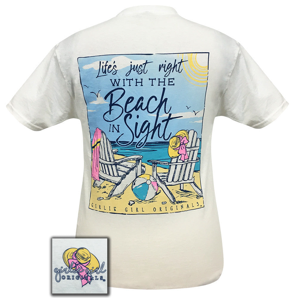 Beach In Sight White Short Sleeve