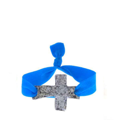 JB4827SBAQ AQUA STRETCH CROSS BRACELET