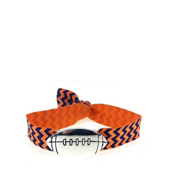 Orange and Blue Stretch Football Bracelet