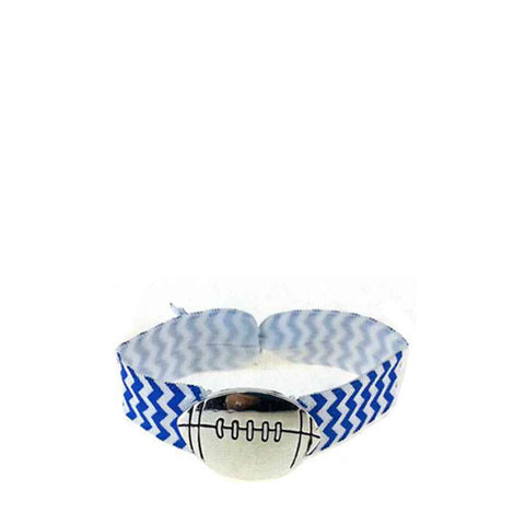 Royal Blue and White Stretch Football Bracelet