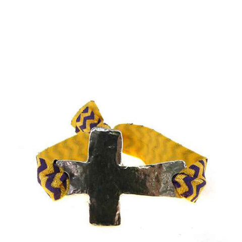 JB4895SYP Yellow Gold Cross Bracelet