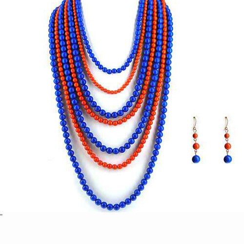 JTS0105G Blue Orange Team Necklace