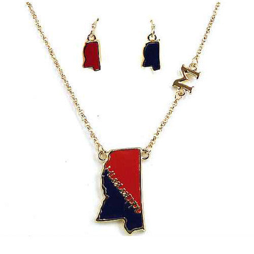 JTS0306GBLRD-MISSISSIPPI NECKLACE SET