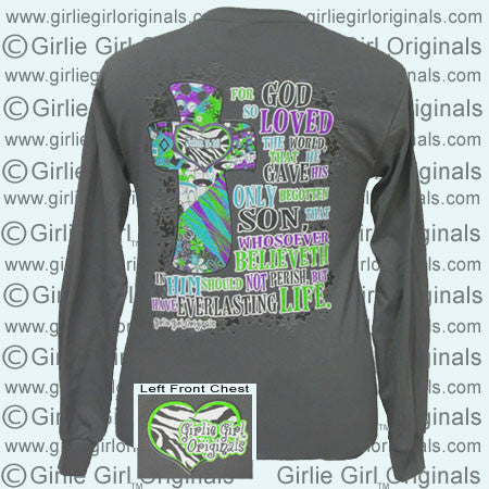 John 3:16 - Charcoal (Long sleeve)