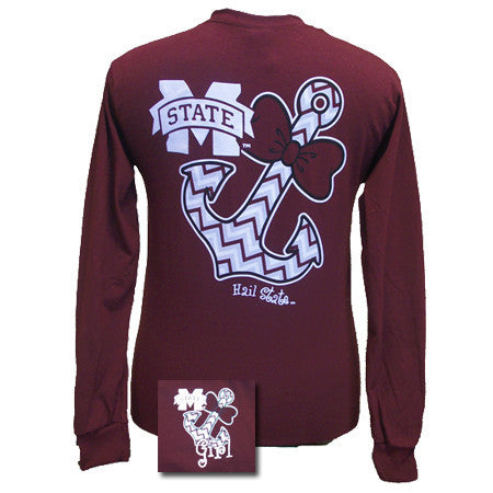 Mississippi State Bowtie Anchor Longsleeve Maroon