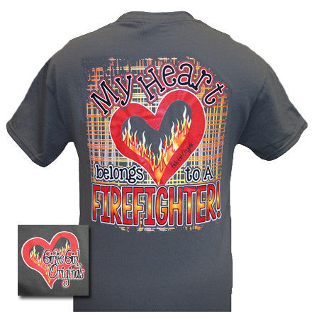 My Heart Belongs to a Firefighter Charcoal