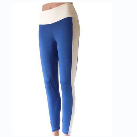 NL0001 Blue White Color Block Leggings