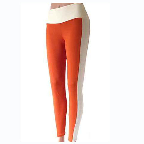 NL0001D Orange Ivory Color Block Legging