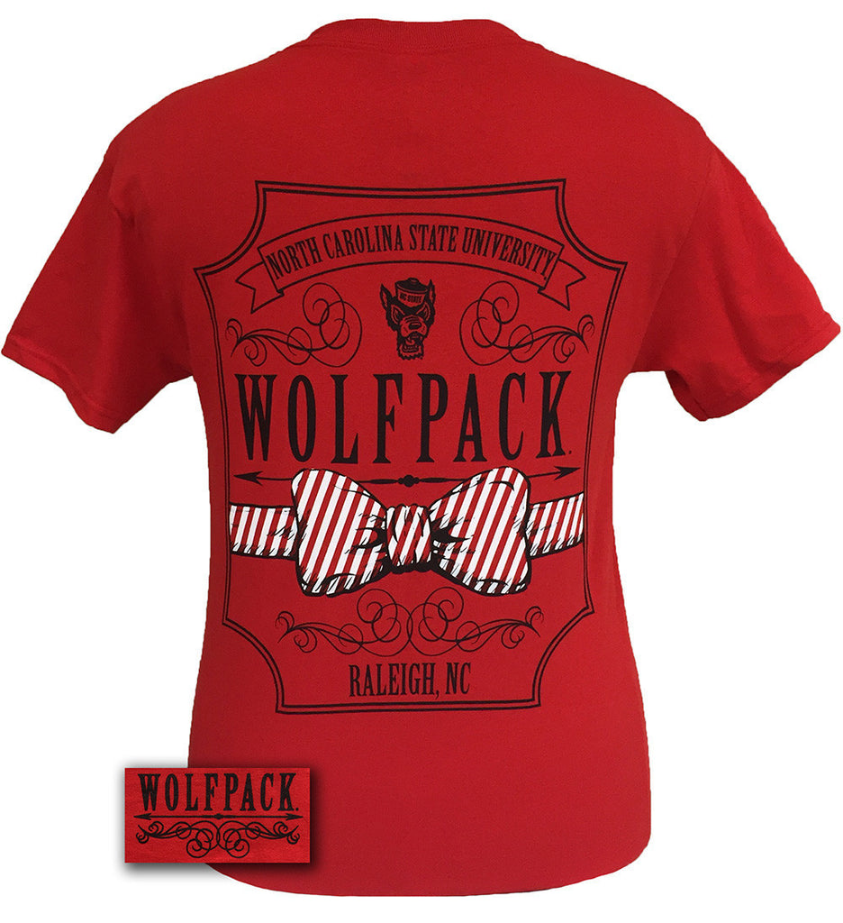 North Carolina State Pattern Bowtie Red