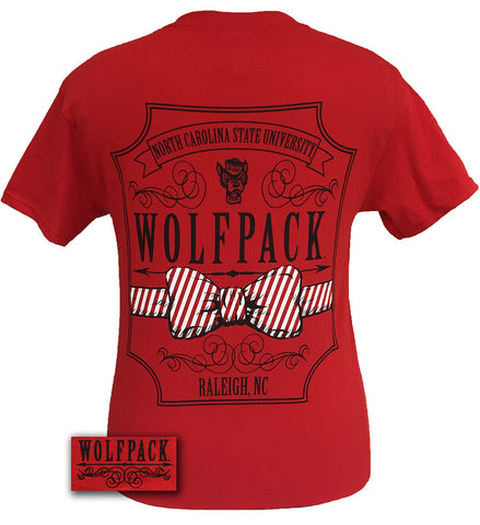 North Carolina State Pattern Bowtie Red