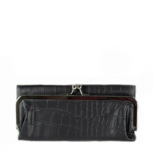 Tri-fold Wallet Black Croc