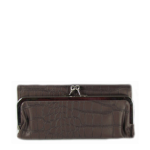 Tri-fold Wallet Brown Croc