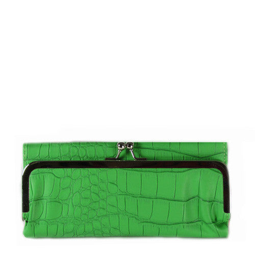 Tri-fold Wallet Lime Croc