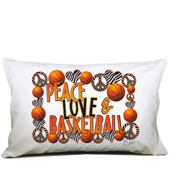 Peace Love & Basketball Pillowcase