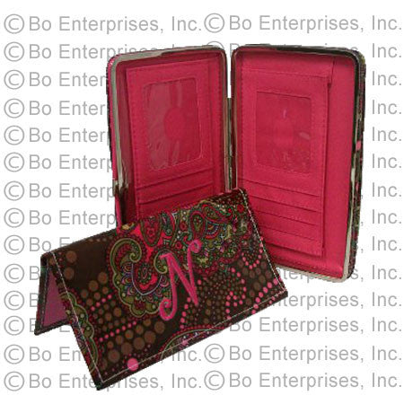 Chocolate & Pink Paisley Wallet With Checkbook Holder