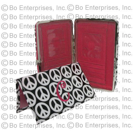 Peace Sign Design Wallet with Checkbook Holder