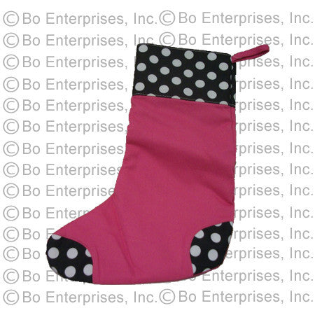 Stocking - Hot Pink / Black with White Pok-a-dots