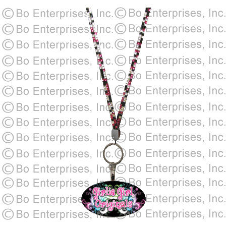 Lanyard- Pink/Black/Clear