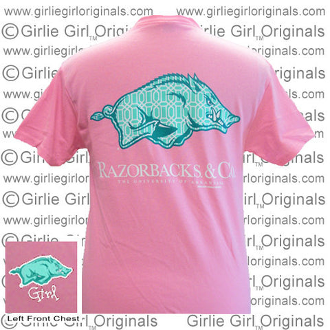 Arkansas T-Shirt: Razorbacks & Co.Delta Neon Pink (Short Sleeve)