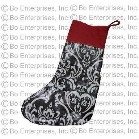 Stocking - Damask Design / Red