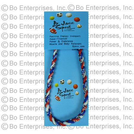 SPORTS NECKLACE RED WHT BLUE