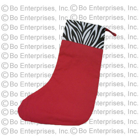 Stocking - Red with Zebra