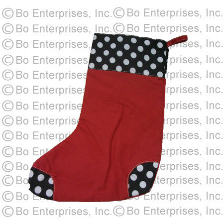 Stocking - Red / Black with White Pok-a-dots