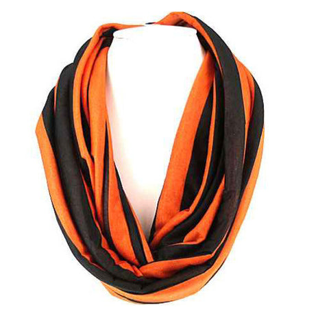 SC0058 BLACK ORANGE INFINITY SCARF