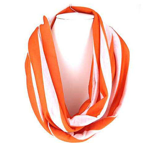 SC0058 ORANGE WHITE INFINITY SCARF