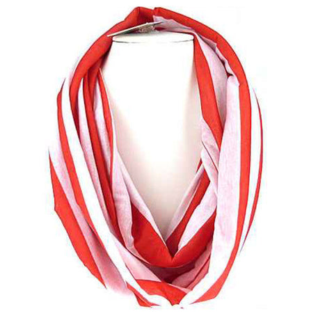 SC0058 RED WHITE INFINITY SCARF