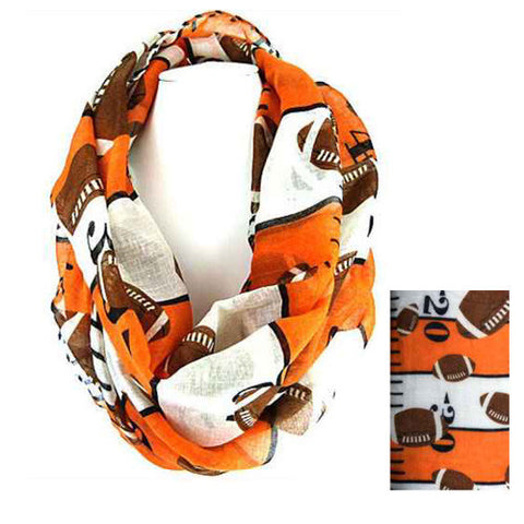 SC0062 ORANGE WHITE INFINITY FOOTBALL SCARF