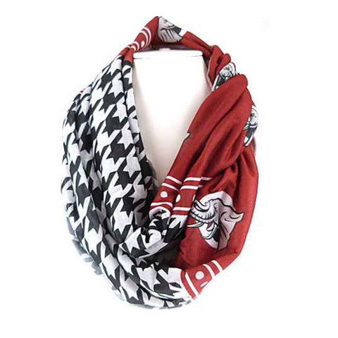 SC0067 BLACK WHITE HOUNSTOOTH ELEPHANT SCARF