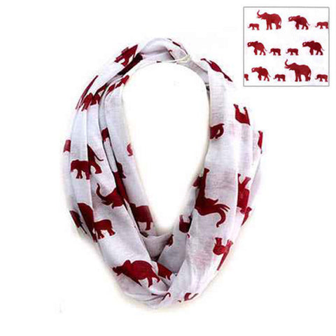 Scarf White with Elephant