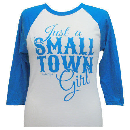 Small Town Girl Raglan Blue