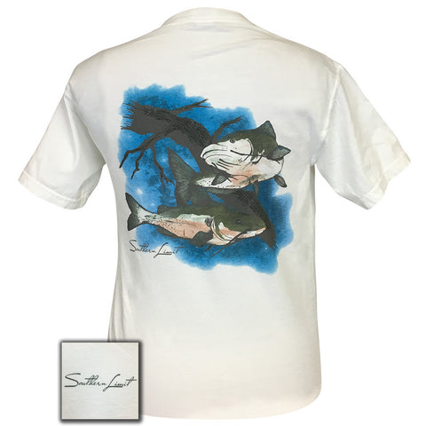 Southern Limit Catfish White Comfort Color Short Sleeve