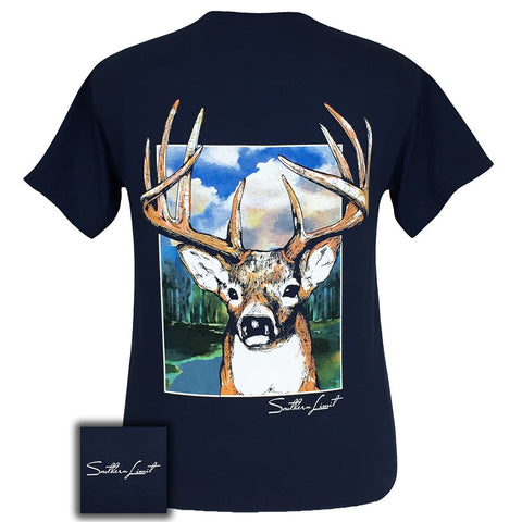 Southern Limit Buck Comfort Color Navy Short Sleeve