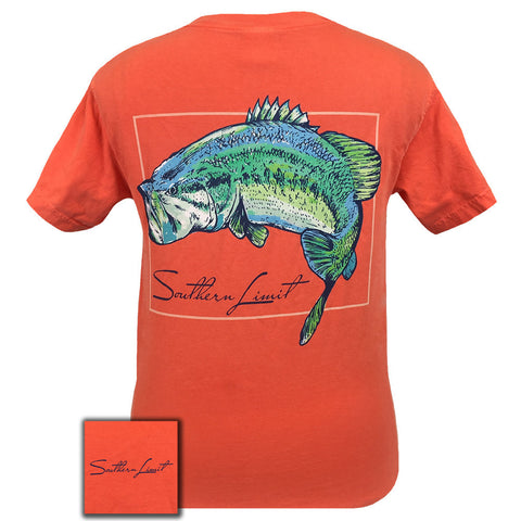 Southern Limit Watercolor Bass Comfort Color Bright Salmon
