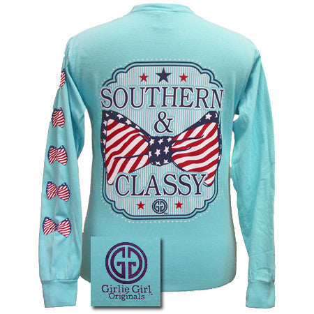 Southern and Classy Lagoon Blue Long Sleeve Comfort Color