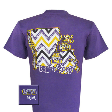 LSU T-Shirt: State Chevron (Short Sleeve)