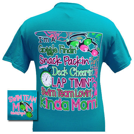 Swim Team Mom Tropical Blue